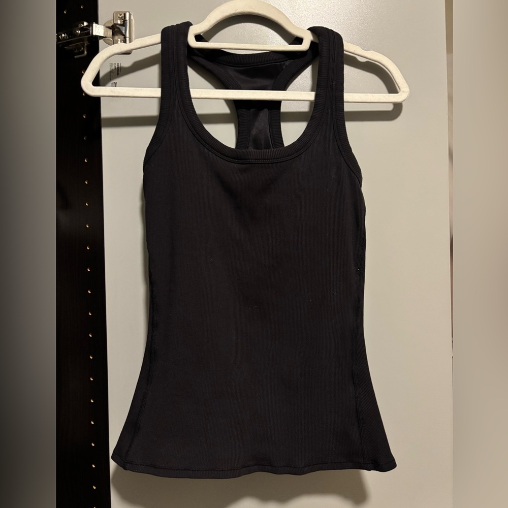 Alo Black ribbed Racerback Tank Top